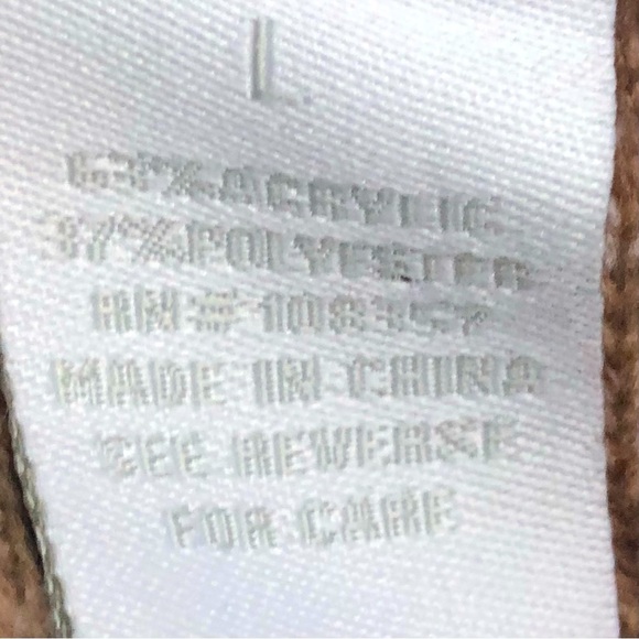 Design History brown pink tribal print turtleneck short sleeve vest sweater L - Picture 6 of 10